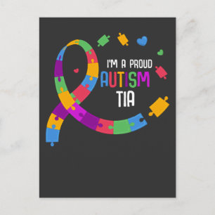 Cartão Postal Autismo Sensibilização Orgulha Tia Autitic Hippo L