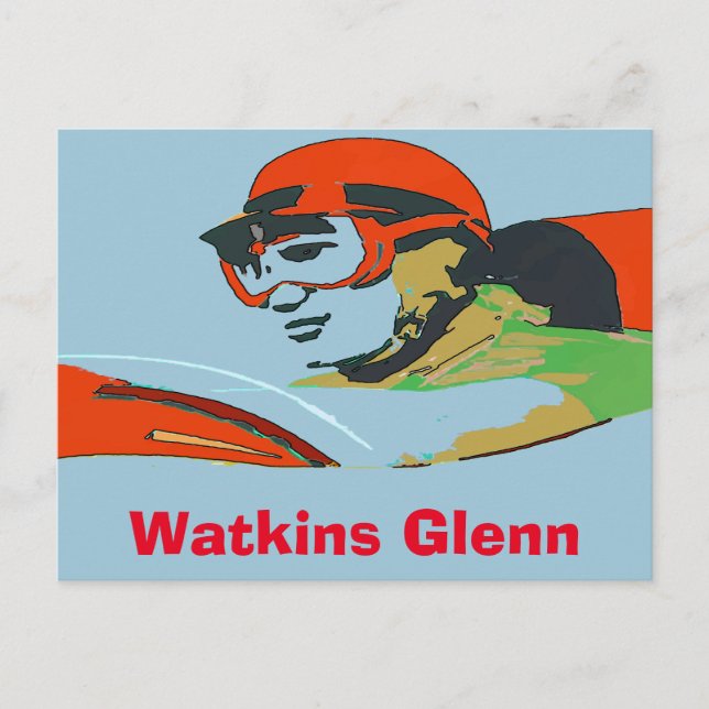 Cartão Postal Auto Racer, Watkins Glenn (Frente)