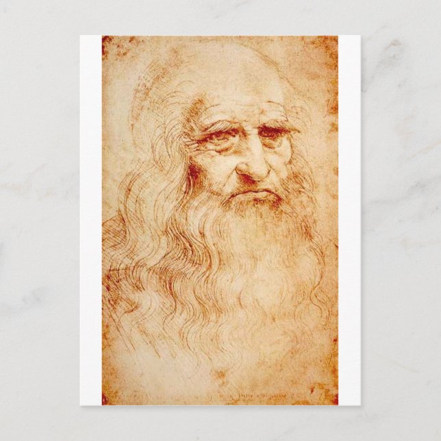 Cartão Postal Auto-Retrato de Leonardo da Vinci cerca de (Frente)