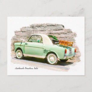 Cartão Postal Autobianchi Bianchina Minicarro da Itália