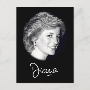 Cartão Postal Autografo da Princesa Diana