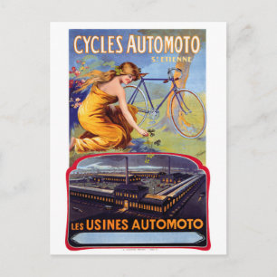 Cartão Postal Automoto Cycle 1914 Vintage Advertising Poster