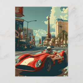 Cartão Postal Automóvel de corrida em Las Vegas
