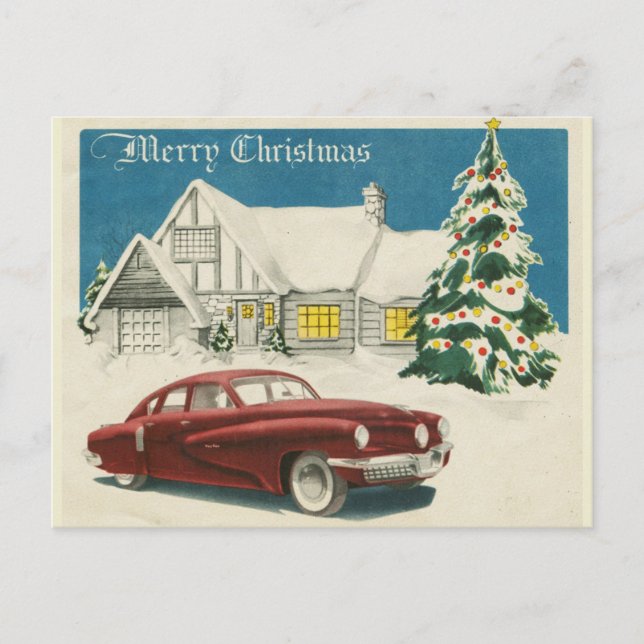 Cartão Postal Automóvel Feliz Natal (Frente)