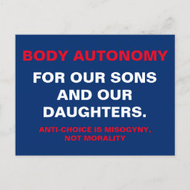 Cartão Postal Autonomia do corpo para filhos e filhas