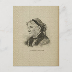 Cartão Postal Autor americano Harriet Beecher Stowe desenho