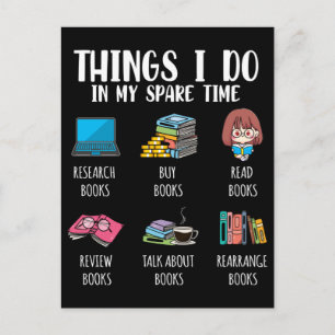 Cartão Postal Autor de Bookworm Engraçado Leitura do Livro