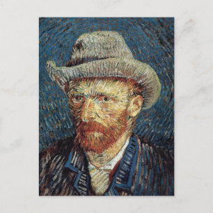 Cartão Postal Autoretrato de Van Gogh com Cinza Felt Hat