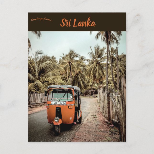 Cartão Postal Autorickshaw no Sri Lanka (Frente)