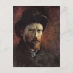 Cartão Postal Autorretrato, Chapéu Escuro, Arte Fina Van Gogh