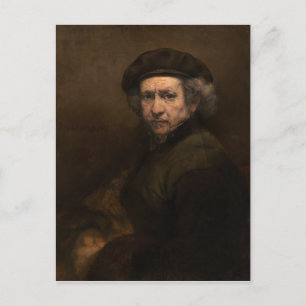Cartão Postal Autorretrato com Beret por Rembrandt