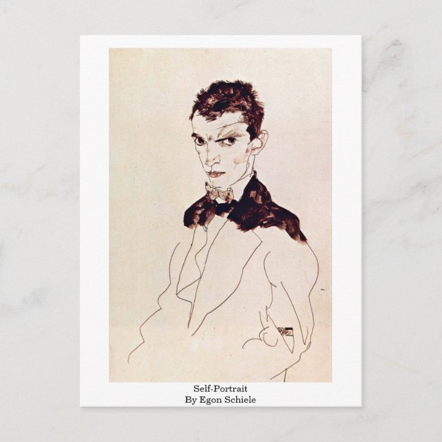 Cartão Postal Autorretrato De Egon Schiele (Frente)