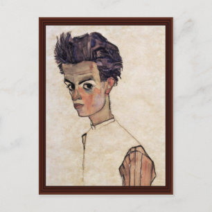 Cartão Postal Autorretrato De Schiele Egon