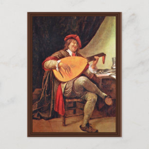 Cartão Postal Autorretrato De Steen Jan (Bes) Como Jogador De Vi