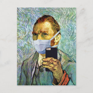 Cartão Postal Autorretrato de Vincent Van Gogh com máscara