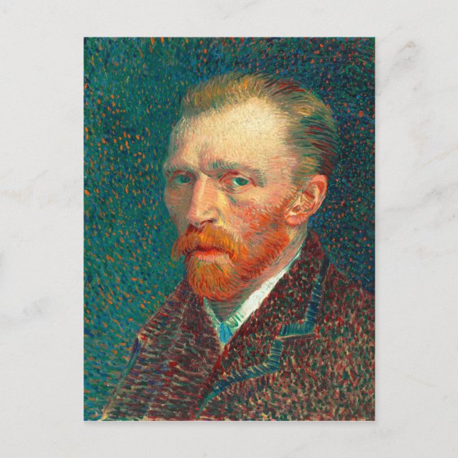 Cartão Postal Autorretrato de Vincent Van Gogh com Terno Arte Fi (Frente)