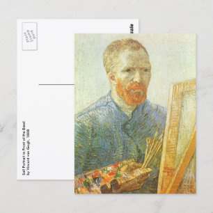 Cartão Postal Autorretrato na frente de Easel, Vincent van Gogh
