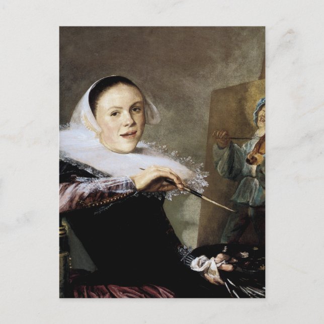 Cartão Postal Autorretrato no Easel (Frente)