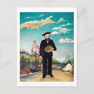 Cartão Postal autorretrato, paisagem, Rousseau