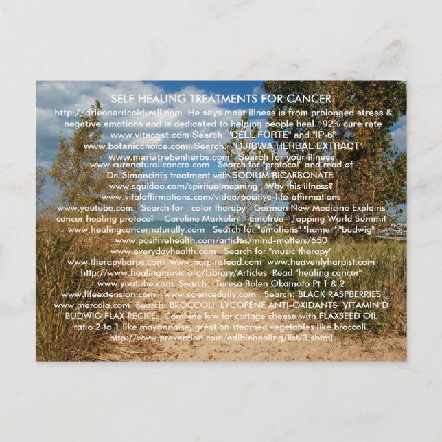 CARTÃO POSTAL AUTOSAÇÃO DO CANCER E DOENÇA (Frente)