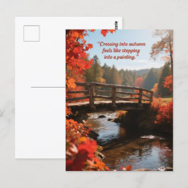 Cartão Postal Autumn cita Árvores Florestais Folham Formas