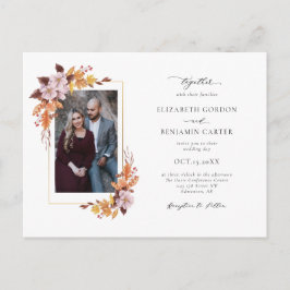 Cartão Postal Autumn Fall Floral Weding Elegant Foliage Foto I