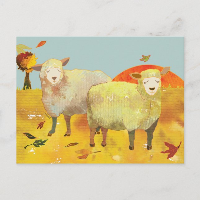 Cartão Postal Autumn Field Shep (Frente)