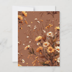 Cartão Postal Autumn Flower Cottagecore Botânica Floral Rustic