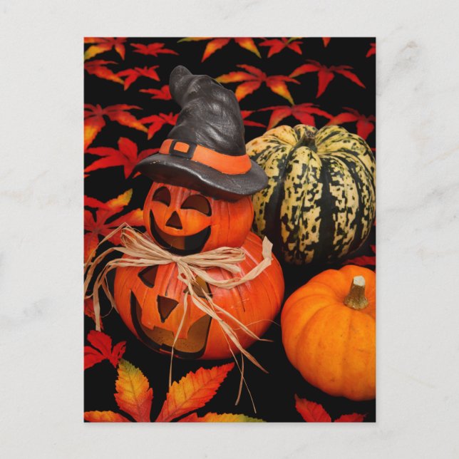 Cartão Postal Autumn Jack-O-Lantern (Frente)
