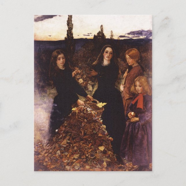 Cartão Postal Autumn Leaves por John Everett Millais (Frente)