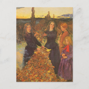Cartão Postal Autumn Leaves por Sir John Everett Millais