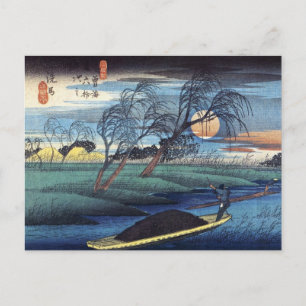 Cartão Postal Autumn Moon Seba, Hiroshige