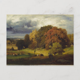 Cartão Postal Autumn Oaks George Inness Impressão