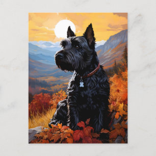 Cartão Postal Autumn Scottish Terrier