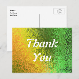 Cartão Postal Autumn Shades Green Amarelo Obrigado