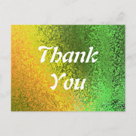 Cartão Postal Autumn Shades Green Amarelo Obrigado