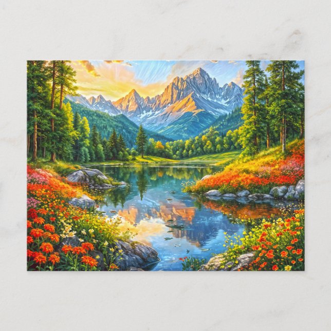 Cartão Postal Autumn Symphony. Harmonia Floral da Natureza. (Frente)