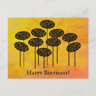 Cartão Postal Autumn Trees Happy Birthday