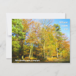 Cartão Postal Autumn Woods & Sunshine - Personalizado