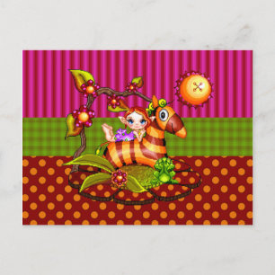 Cartão Postal Autumn Zebra Pixel Art
