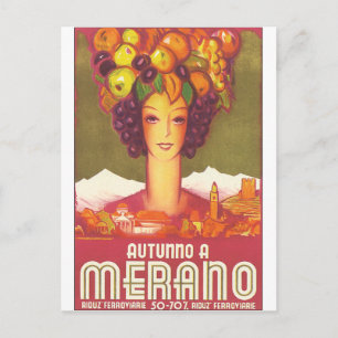 Cartão Postal Autumno A Merano Viagens vintage