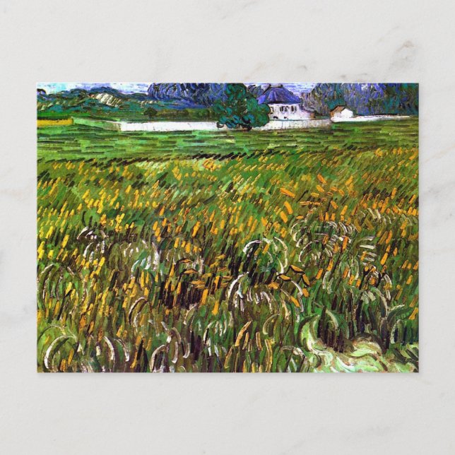 Cartão Postal Auvers de Campos de Trigo, Casa Branca Van Gogh, B (Frente)