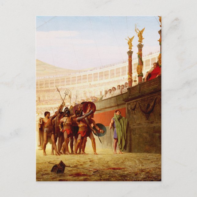Cartão Postal Ave César de Jean-Léon Gérôme (Frente)