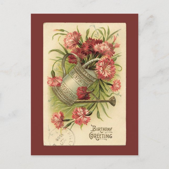 Cartão Postal Ave-Se A Água Com Flor De Aniversário Pode Vintar  (Frente)