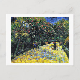 Cartão Postal Avenida com Árvores de Castanheiro Flores em Arles