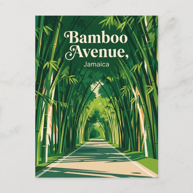 Cartão Postal Avenida de Bambu Jamaica (Frente)