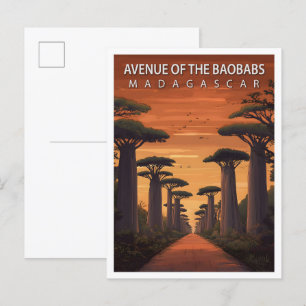 Cartão Postal Avenida dos Baobás Madagascar Arte Viagem
