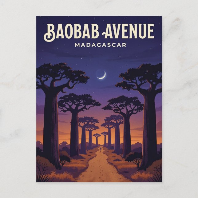 Cartão Postal Avenida dos Baobás, Morondava, Menabe (Frente)