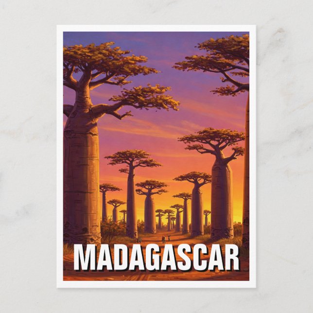 Cartão Postal Avenida Madagascar dos Baobás, Viagem (Frente)