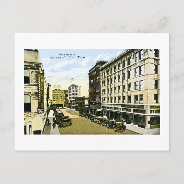 Cartão Postal Avenida Mesa, El Paso, Texas (Frente)